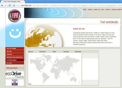 Schermata dal sito della Fiat: l'azienda produce in tanti paesi esteri, e perfino in Cina.