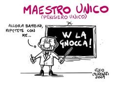 Come si fa a mettere in dubbio la moralità di un uomo importante, un uomo che si è fatto da solo, un uomo che ha raggiunto tanti traguardi nella sua vita?  Le corna, i cucù, le telefonate, le barzellette macabre, le mitragliate ai giornalisti, le smentite, le cordate, i lodi, le depenalizzazioni... sono tutte invenzioni di una sinistra che rifiuta il confronto politico, perché sa di perderlo.  Siamo tutti destinati ad avere un maestro unico, un pensiero unico, un presidente unico. Che bello e