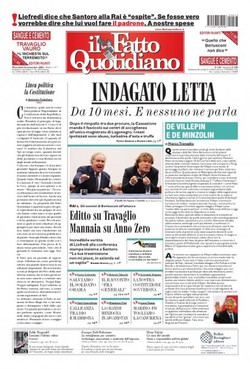 La copertina del primo numero del "Fatto Quotidiano"