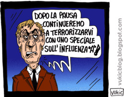la televisione spetacolarizza ogni nuovo contaggio della nuova influenza suina