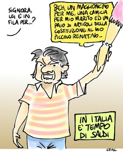 In Italia è sempre tempo di saldi.