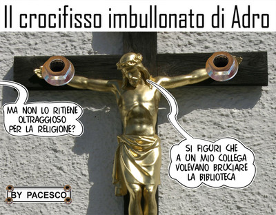 Crocefisso imbullonato al muro nella scuola leghista di Adro