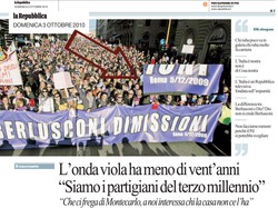 Miracolo su Repubblica: moltiplicazione dei manifestanti viola!