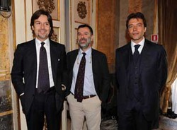 nella foto da sinistra, Fabi Vaccarone, amministratore delegato Manzoni, Paolo Madron e Matteo Arpe