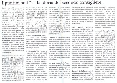 L'articolo di Giovanni Favia