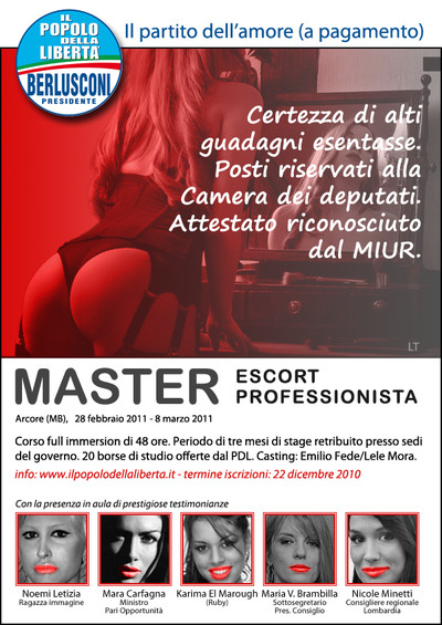 Manifesto del master per escort
