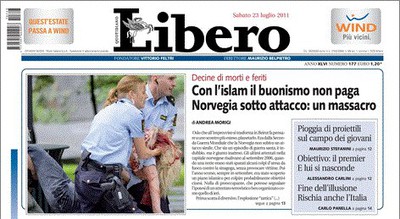 Testata di Libero 23-07-2011