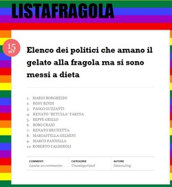 La nuova "LISTAFRAGOLA" dei politici con gusti particolari