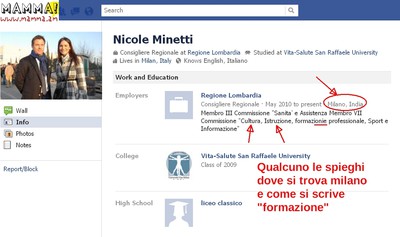 Profilo Facebook di Nicole Minetti