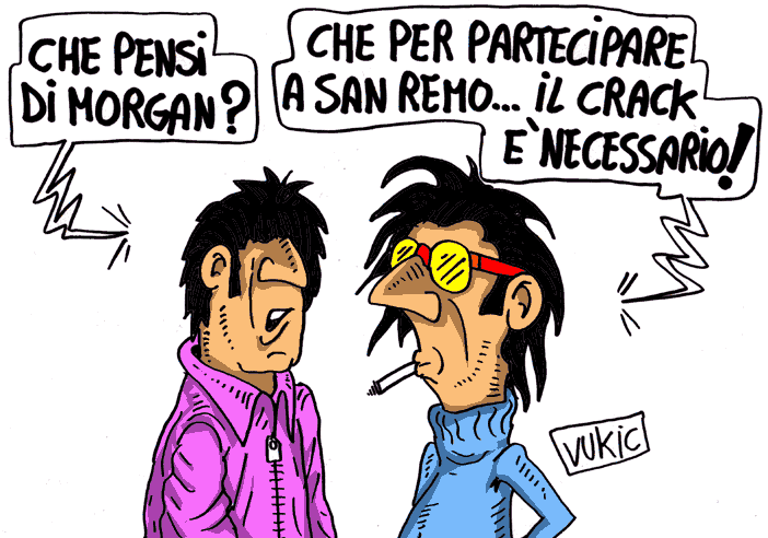 Morgan cacciato dal Festival per aver dichiarato di far uso di sostanze stupefacenti.