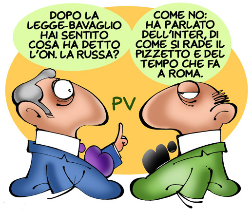 Vignetta (forse) anacronistica visto che Berlusconi, a leggere sui vari siti, PARE stia facendo marcia indietro....pare...