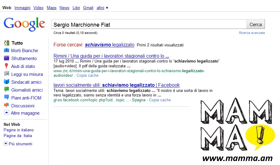 Cercando Marchionne appare lo schiavismo legalizzato. I miracoli di Google...