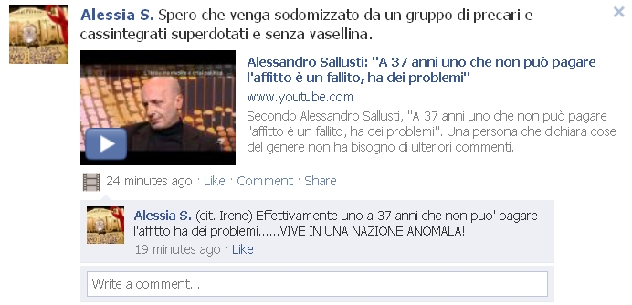 Facebook su Sallusti