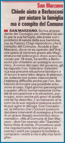 Articolo della "Gazzetta del Mezzogiorno" del 24 gennaio 2011