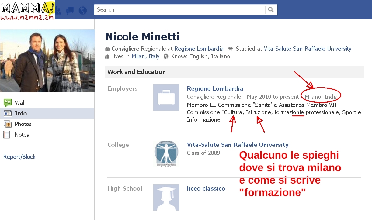 Profilo Facebook di Nicole Minetti